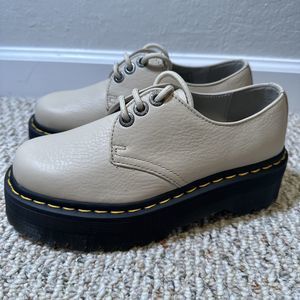 DR MARTENS 1461 QUAD II SHOE EU 36 PISA 3 EYE PLATFORM 30612 6 BEIGE TAUPE